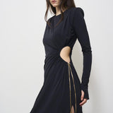 Abito donna lungo Octavia Dress nero 625SS6629O BLACK DANAME 