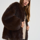 Eco Pelliccia donna over marrone scuro 9029 DARKCOFFEE SWORD 6.6.44 
