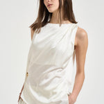 Top donna drappeggiato avorio 726SS7833S IVORY DANAME 