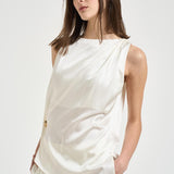 Top donna drappeggiato avorio 726SS7833S IVORY DANAME 