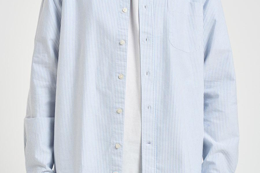 Camicia uomo in cotone a righe celeste e bianche 751271W A13 SEBAGO 