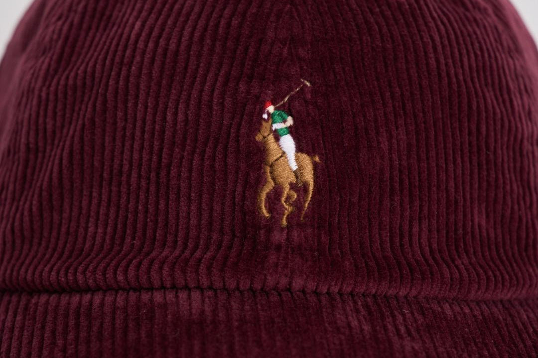 Cappellino uomo a costine bordeaux 710847175 008 RALPH LAUREN 