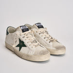 Sneakers uomo Super-star bianca e verde GMF00101 F00811310502 GOLDEN GOOSE 