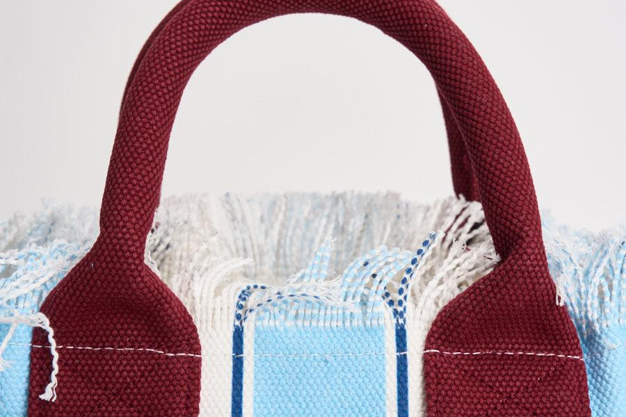 Borsa donna Colette a righe celeste e bianca COLETTE 00938L MC2 SAINT BARTH 