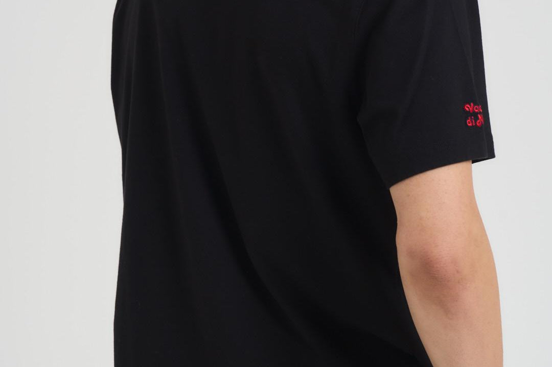 T-shirt uomo girocollo nera con ricamo ARNOTTWM DAIF00EMB MC2 SAINT BARTH 