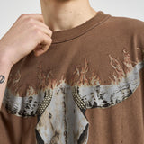 T-shirt uomo con stampa marrone 100592 16DUSTYBROWN REPRESENT 