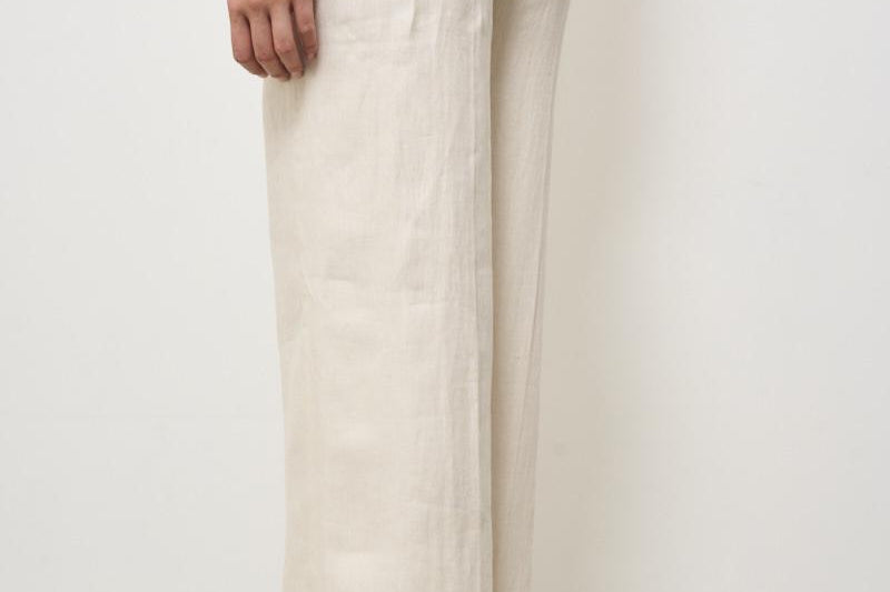 Pantalone donna wide-leg panna 173874 D7058020 INCOTEX 