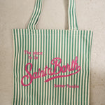 Borsa tote donna a righe verde ES.BAG 01462H MC2 SAINT BARTH 