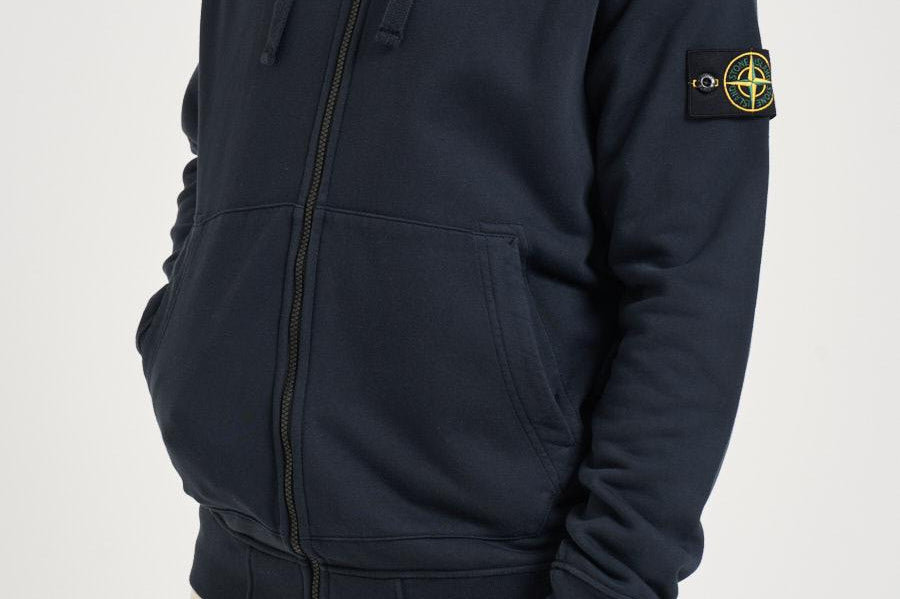 Felpa uomo con zip blu 6100061 S0051V0020 STONE ISLAND 