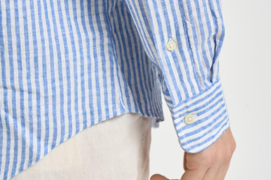 Camicia uomo celeste in misto lino e cotone 710B16700 001 RALPH LAUREN 