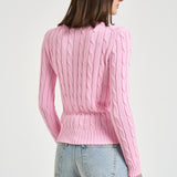 Maglione donna girocollo a trecce rosa 211971869 010 RALPH LAUREN 