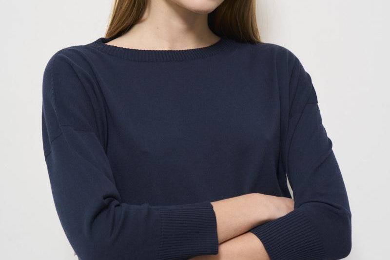 Maglia donna girocollo blu 850224 ZA469Z2068 INCOTEX 