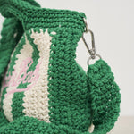 Borsa donna crochet a righe verde CROCHETBAGMINI 00193H MC2 SAINT BARTH 
