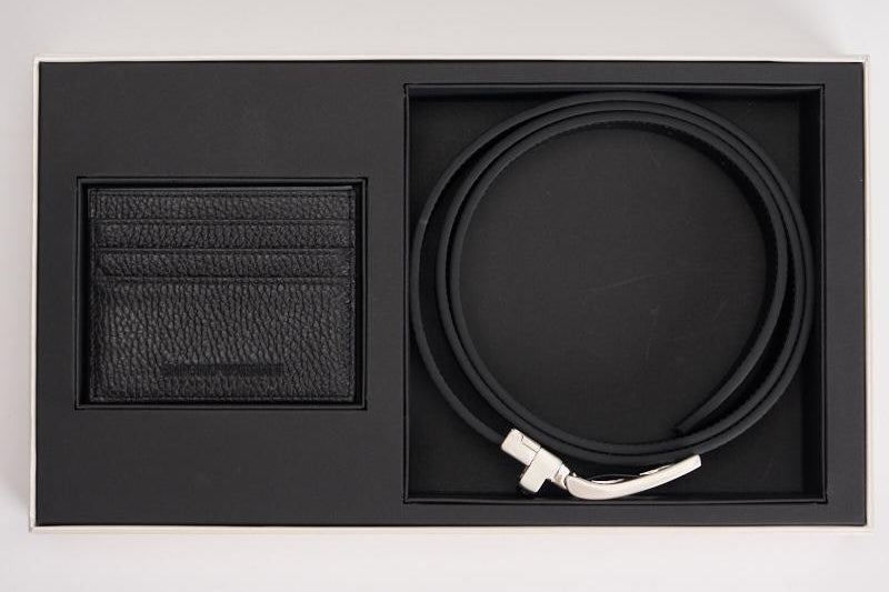 Set uomo cintura e portacarte nero EM002772 AF13396UC001 EMPORIO ARMANI 