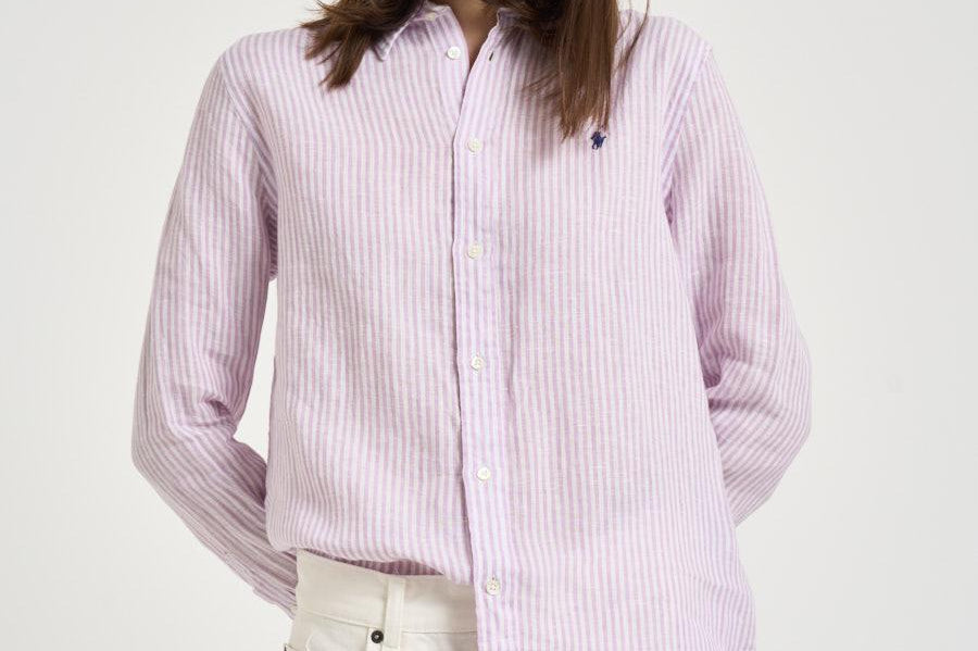 Camicia donna a righe lilla 211A96158 006 RALPH LAUREN 
