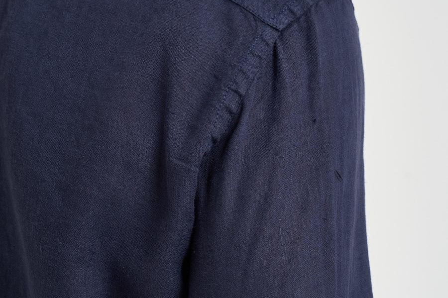 Camicia uomo in lino blu J66TNP UE7 ACCADEMIE TESSILI 