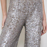 Pantalone donna Gong con paillettes argento D230733 GONG018 P.a.r.o.s.h. 
