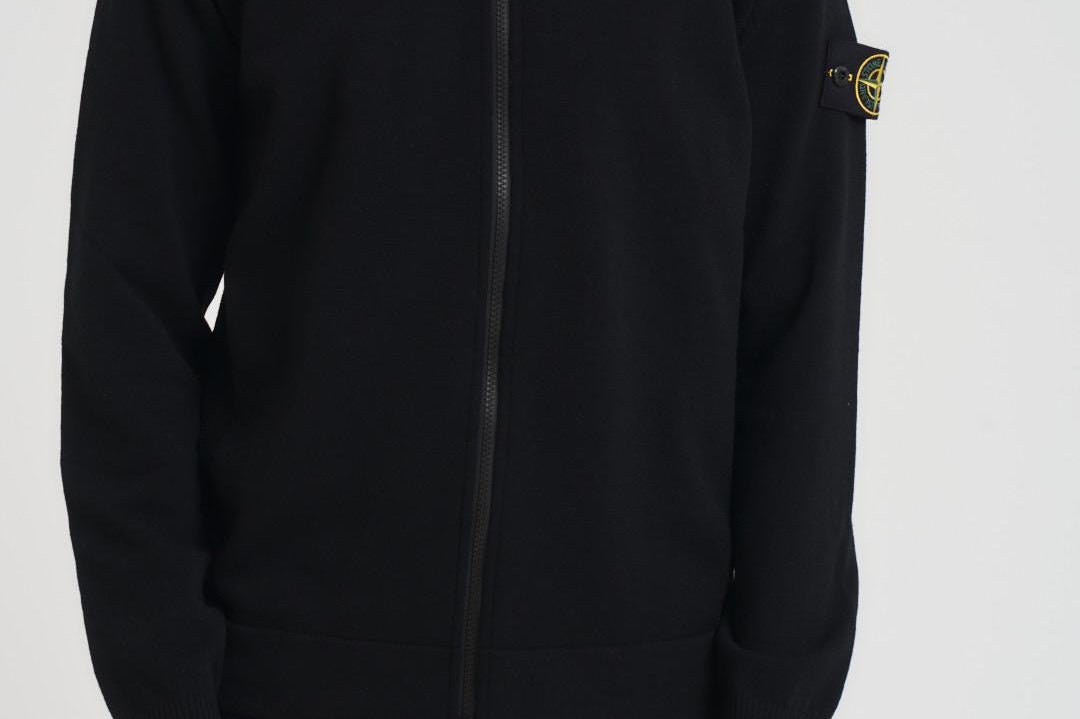 Maglia uomo con zip nera 5100062 S00A1V0029 STONE ISLAND 