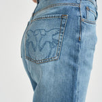 Jeans donna wide leg in denim blu 101733A323 WANDAPJO PINKO 
