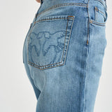 Jeans donna wide leg in denim blu 101733A323 WANDAPJO PINKO 