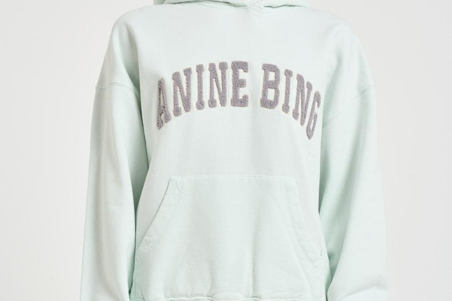 Felpa donna con cappuccio verde pastello 11858 GEE1GREEN ANINE BING 
