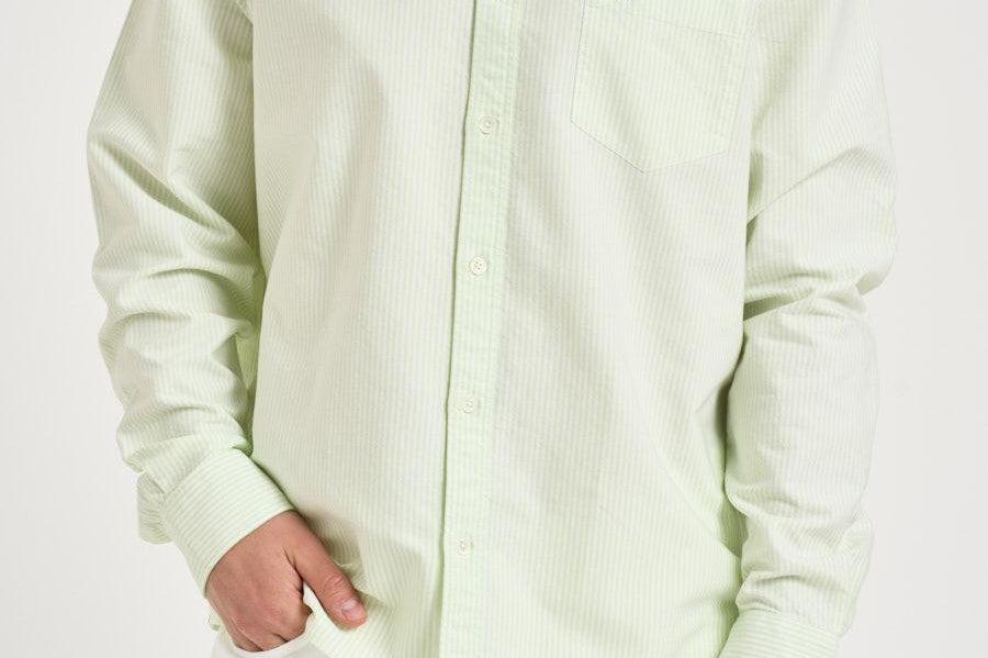 Camicia uomo a righe verde e bianca CH5625 3IG LACOSTE 