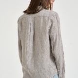 Camicia donna a righe marroni 211A96158 007 RALPH LAUREN 