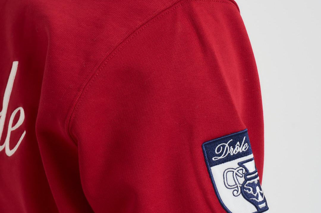 Polo uomo con patch rossa PL158 CO127RED DROLE DE MONSIEUR 