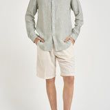 Camicia uomo in lino a righe verde 710B15594 001 RALPH LAUREN 