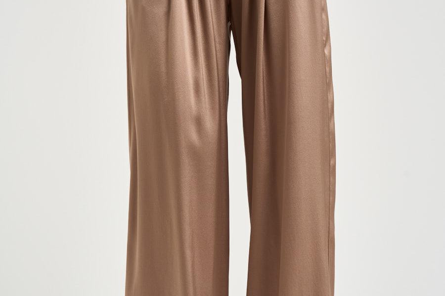 Pantalone donna in seta bronzo brillante 14582 3002 FORTE FORTE 