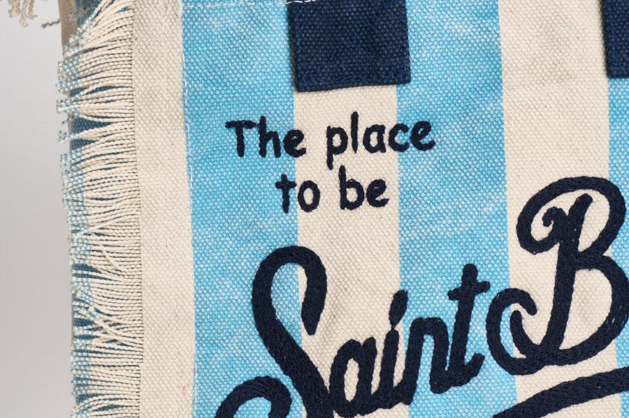Borsa donna Colette a righe bianca e celeste COLETTE 02629L MC2 SAINT BARTH 