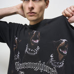 T-shirt uomo girocollo grigia con stampa MLM41135 VINTAGE BLACK003 REPRESENT 