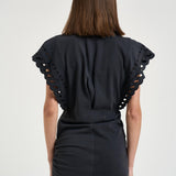 Abito corto donna nero RO1016FA D1N08E02FK MARANT ETOILE 