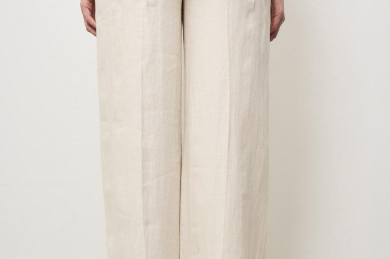 Pantalone donna wide-leg panna 173874 D7058020 INCOTEX 