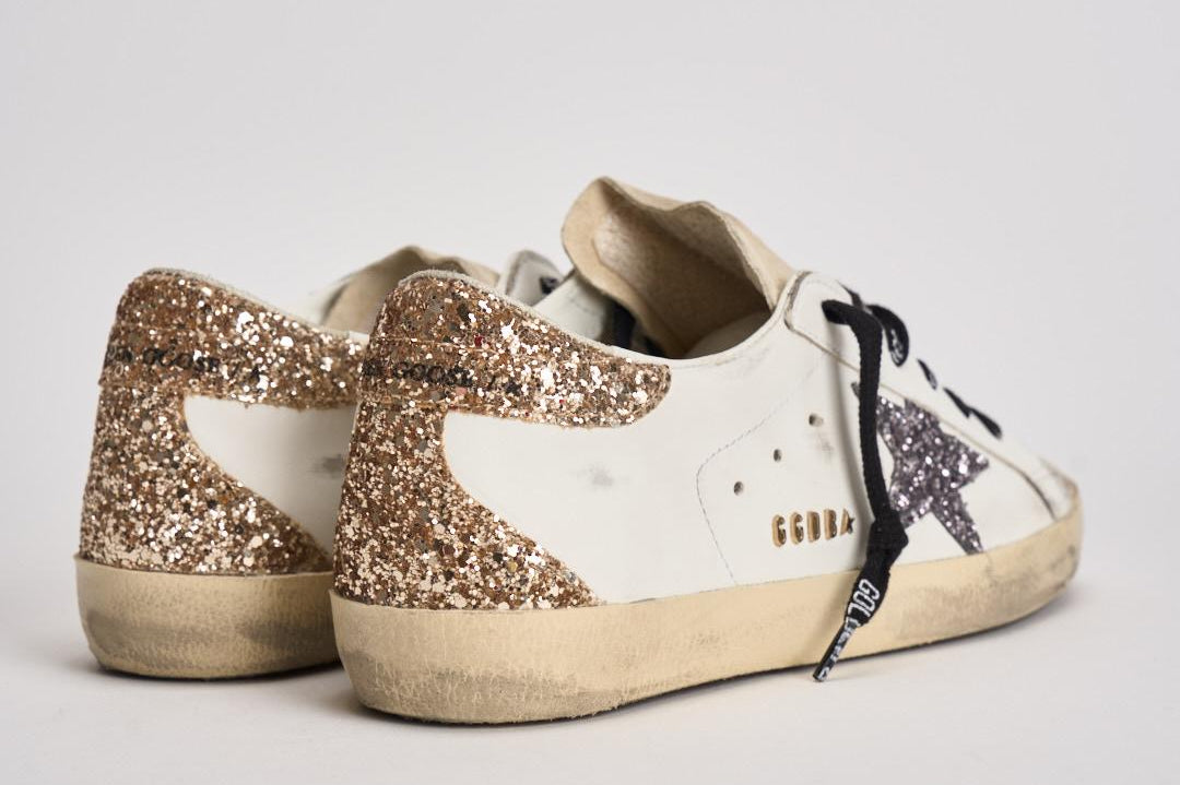 Sneakers donna Super star bianca e strass GWF00102 F00535882532 GOLDEN GOOSE 