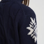 Maglia donna a trecce blu ADLER NORDIC61 MC2 SAINT BARTH 