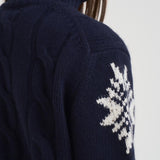 Maglia donna a trecce blu ADLER NORDIC61 MC2 SAINT BARTH 