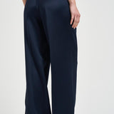 Pantalone donna con pinces satinato blu 12021 NAVY ANINE BING 