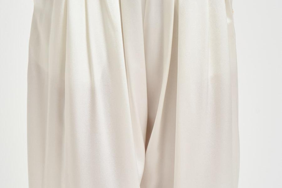 Pantalone donna Sandy a palazzo bianco 326SS3808S IVORY DANAME 
