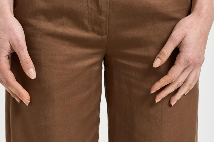 Pantalone donna Nadia Chino Palazzo marrone NADIA 150 MOCHA NINE IN THE MORNING 
