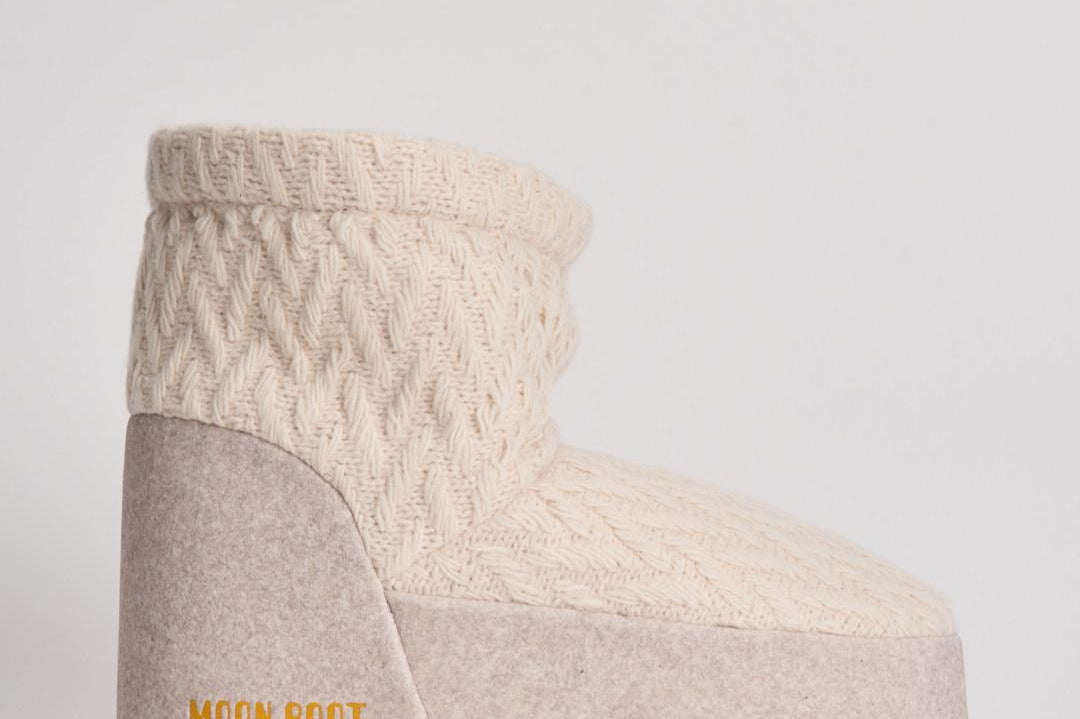 Stivale donna da neve in maglia panna 1409750 L032WHITESAND MOON BOOT 