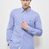 Camicia uomo a righe celeste 710928254 008 RALPH LAUREN 