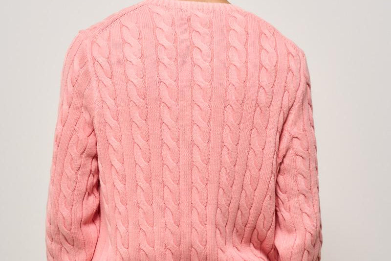 Maglia uomo a treccia rosa 710965867 004 RALPH LAUREN 