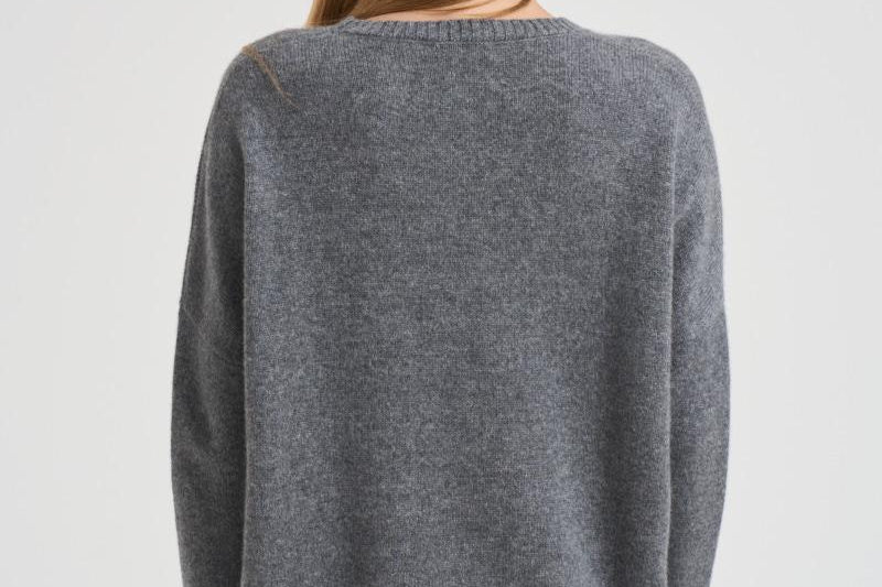 Maglione donna girocollo grigio. AMELIE 1300FLANELLE KUJTEN 