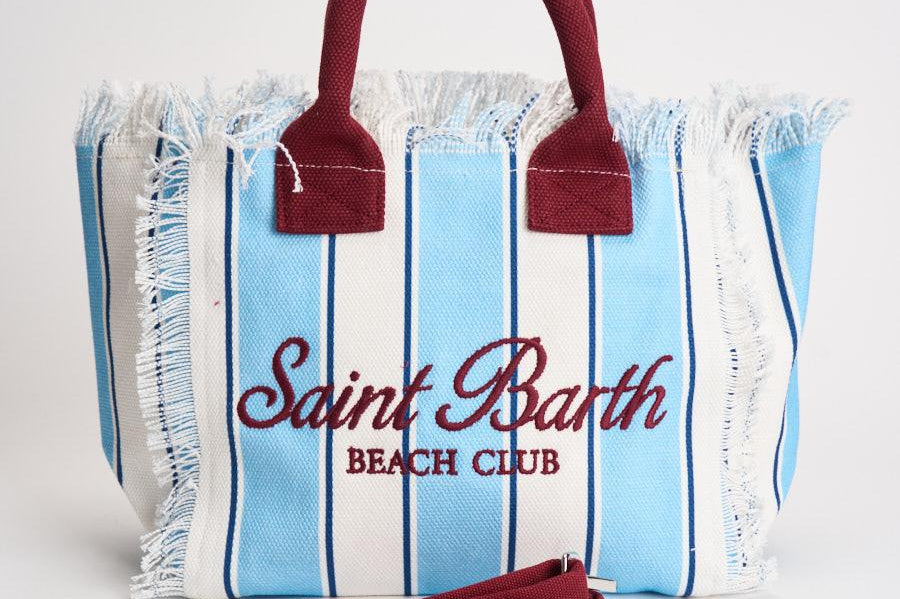 Borsa donna Colette a righe celeste e bianca COLETTE 00938L MC2 SAINT BARTH 