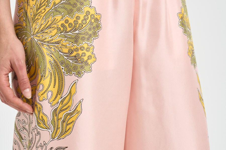 Pantalone donna fantasia floreale rosa TRO0026 PI01 LA DOUBLE J. 