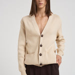 Cardigan in maglia con logo GWP00950 P00197255550 GOLDEN GOOSE 