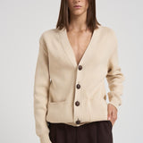 Cardigan in maglia con logo GWP00950 P00197255550 GOLDEN GOOSE 