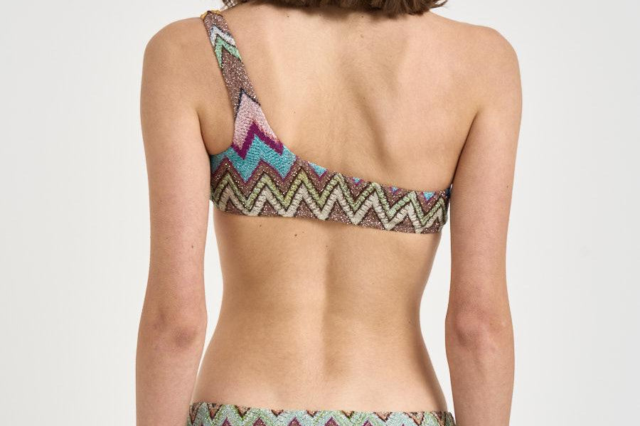 Bikini donna monospalla zig zag multicolor MC23SP02 BR014KSM9YK MISSONI 