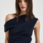 Abito donna midi monospalla blu notte D726148 PINGU012 P.a.r.o.s.h. 